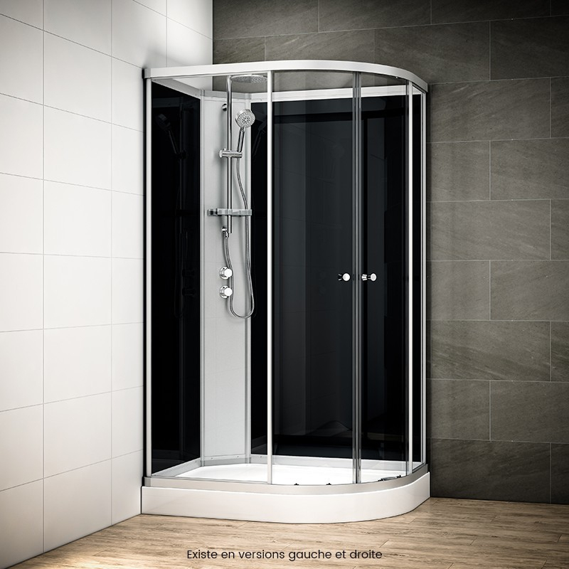 Cabine De Douche D'Angle 120 Cm Silver 120 Noir avec Cabine De Douche Villa