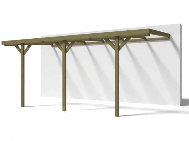 Carport Adossable En Bois Lexis – 15 M² – Jardin (Abris) serapportantà Carport Monopente Adossable