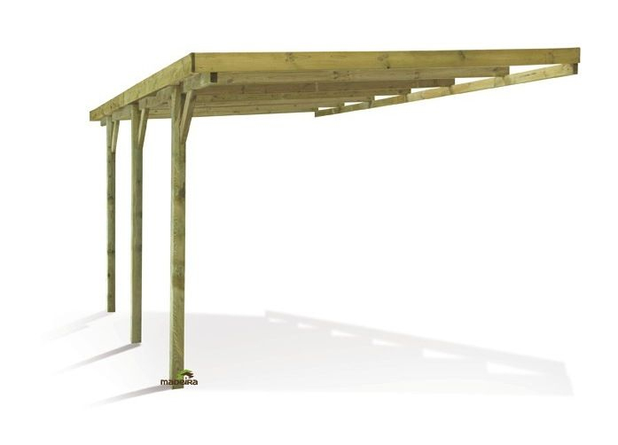 Carport Voiture En Bois Adossable – 1301002 | Carport Bois serapportantà Carport Monopente Adossable