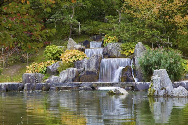 Cascade Chute D'Eau Dans Le Jardin Japonais, Hasselt serapportantà Cascade De Jardin