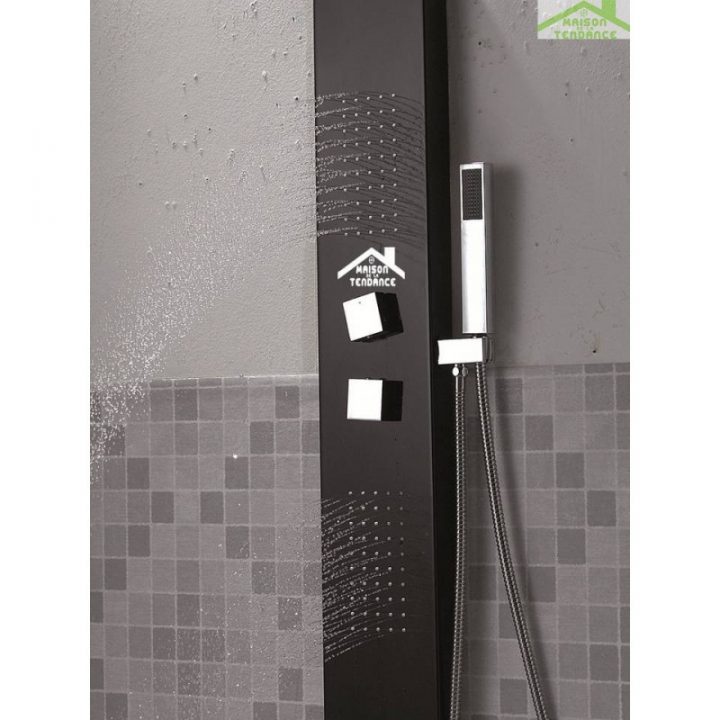 Colonne De Douche Hydromassante Be En Aluminium Noir – Art dedans Colonne De Douche Goodhome