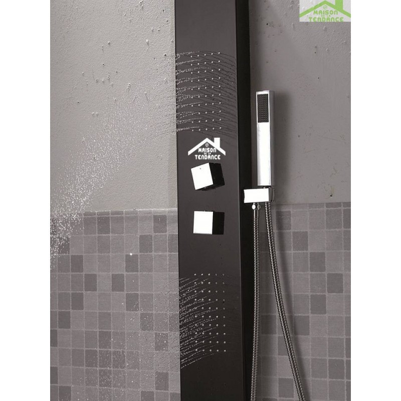 Colonne De Douche Hydromassante Be En Aluminium Noir – Art dedans Colonne De Douche Goodhome