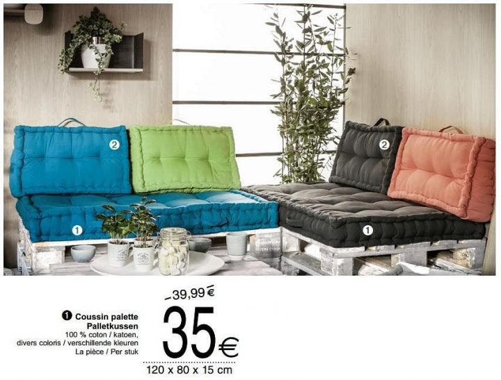 Cora Promotie: Coussin Palette Palletkussen – Huismerk destiné Coussin Palettes