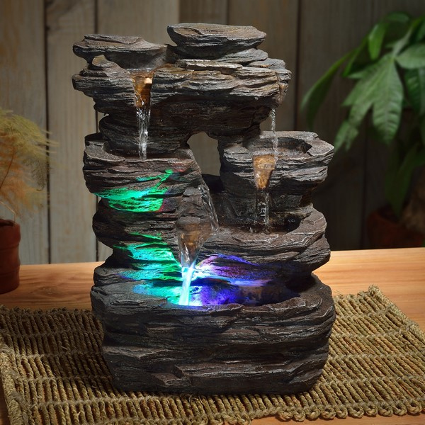 Fontaine D'Intérieur En Résine Pietra Zen' Light | Acheter intérieur Jardin Zen Miniature Avec Fontaine