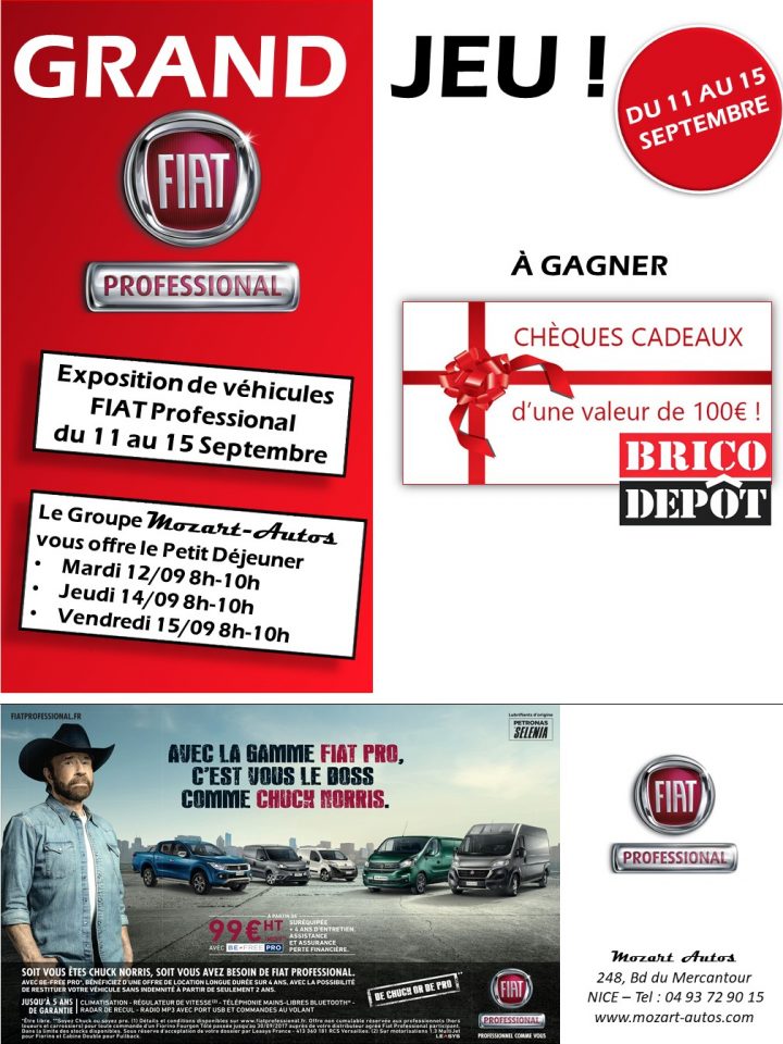 Grand Jeu Fiat Professional & Brico Dépôt Nice (06) tout Brico Dépôt