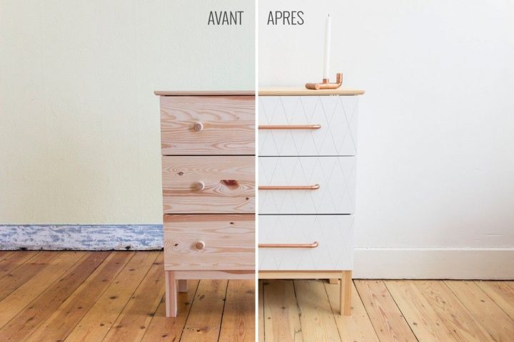 Ikea Hack Tarva Commode Avant-Apres – Auguste Et Claire avec Meuble Repeint Avant Après