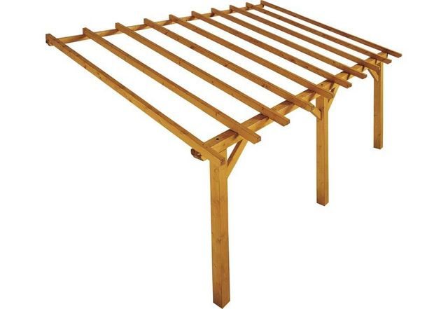 Jardipolys Carport Bois Prado Adossable (5X3X3,22)Abri De avec Carport Monopente Adossable