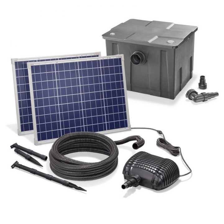 Kit Pompe Solaire Bassin Avec Filtre Premium 3400L-100W intérieur Pompe De Bassin Solaire