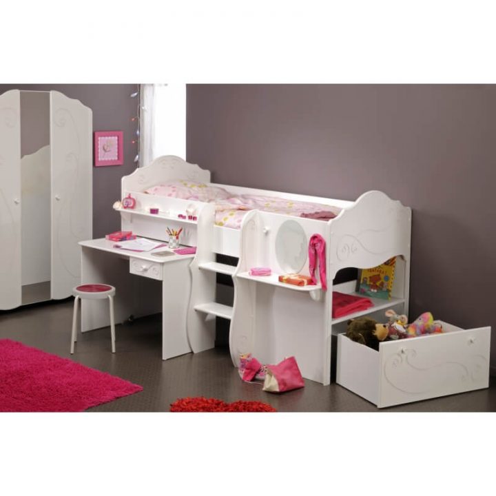 Lit Combiné Enfant Contemporain Blanc Megève Malicia encequiconcerne Bureau Malicia