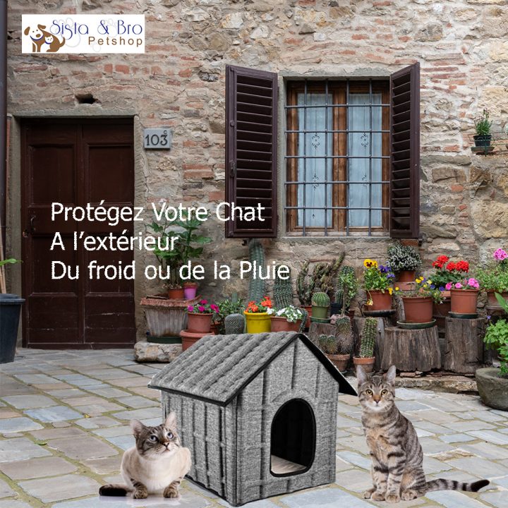 Maison Cabane Niche Pour Chat Exterieur / Interieur tout Niche Chat Extérieur