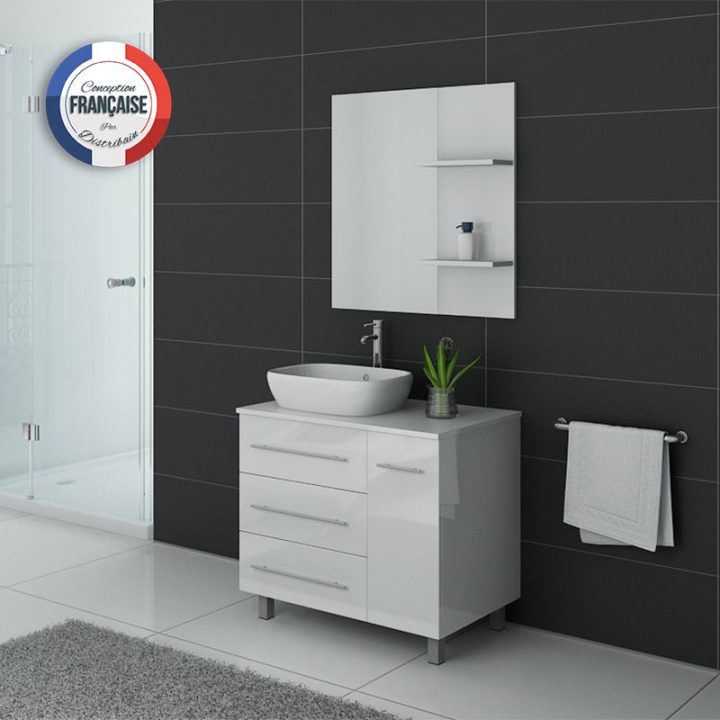 Meuble Blanc Pour Salle De Bain Toscane, Meuble 1 Vasque à Magasin De Meubles Pas Cher