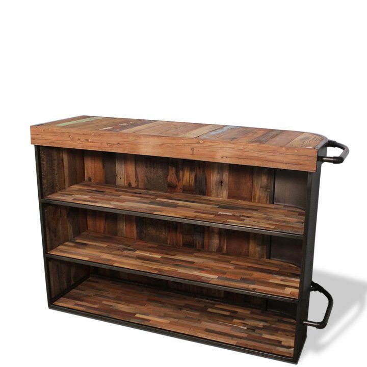 Meuble De Bar Style Industriel, Bois Et Fer, Design Vintage avec Meuble Bar But