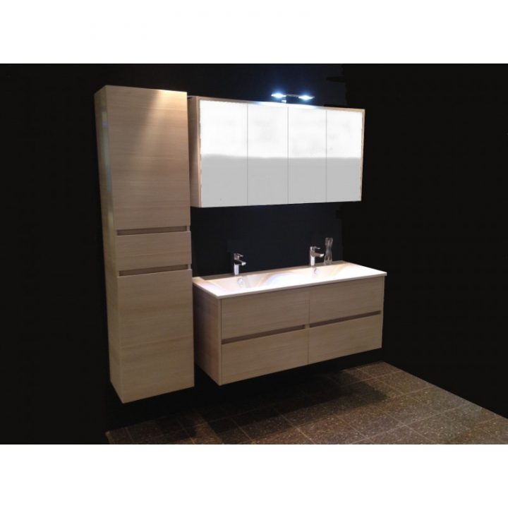 Meuble Riho Porto Double Vasque Avec Miroir Ou Armoire De encequiconcerne Meuble Toilette Pas Cher