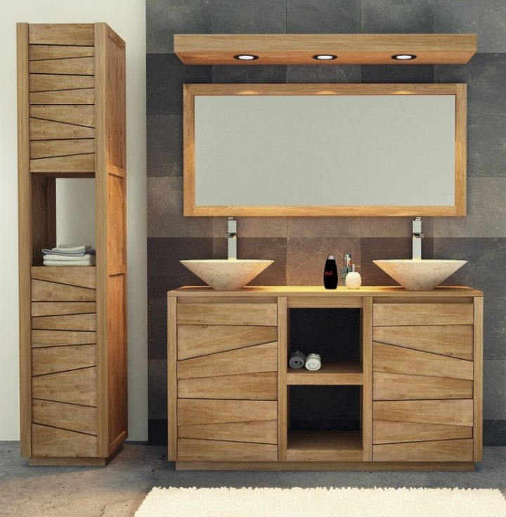 Meuble Salle De Bain Teck : Mobilier En Bois Pas Cher concernant Meuble De Metier Pas Cher