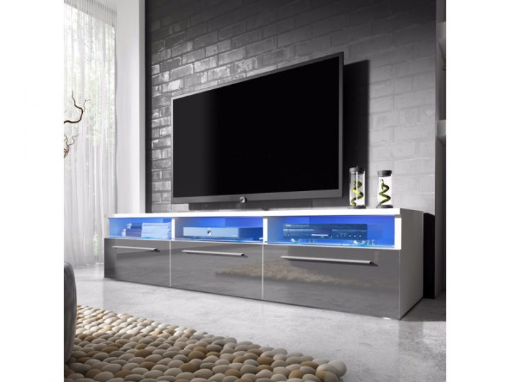 Meuble Tv / Meuble Salon – Lavello – 140 Cm – Blanc Mat destiné Meuble Tele Led