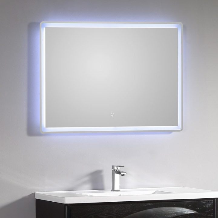 Miroir Lumineux Salle De Bain Led 95 X 66 Cm Avec Bouton destiné Bricoman Miroir Salle De Bain