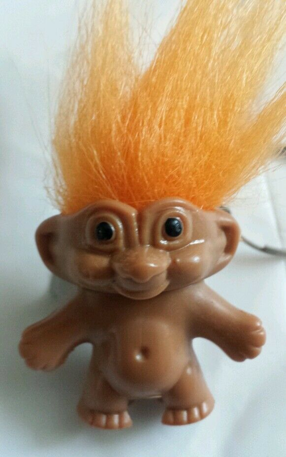 Orange Lucky Troll Doll Keyring/ Pencil Topper New destiné Luckytroll