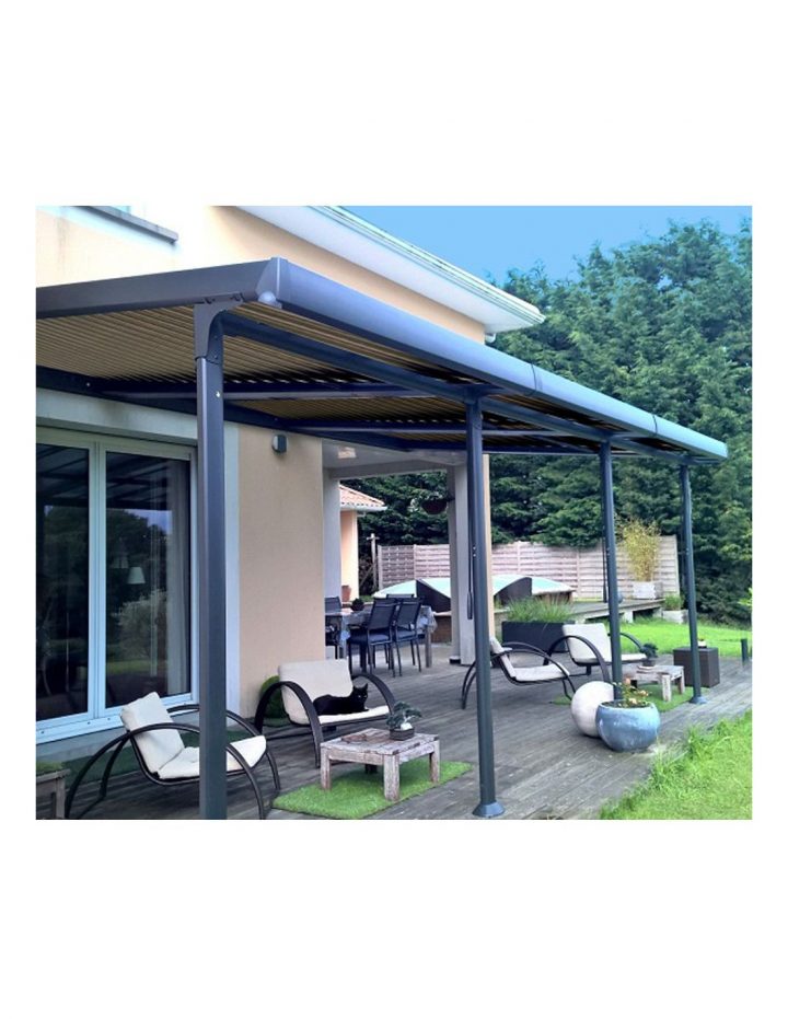 Pergolas Adossée En Aluminium Azura 3,5 X 4 M – Couleurs pour Pergola Adossée