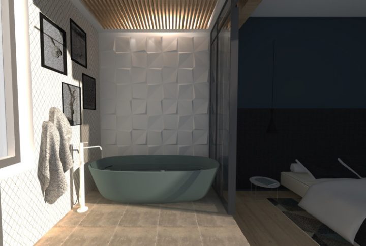 Photos Une Salle De Bain De Suite Parentale Au Design Glamour serapportantà Ixina Salle De Bain 3D