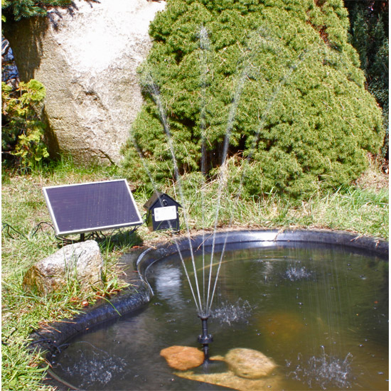 Pompe Fontaine Solaire De Bassin Batterie Et Led Rgb 250L à Pompe De Bassin Solaire