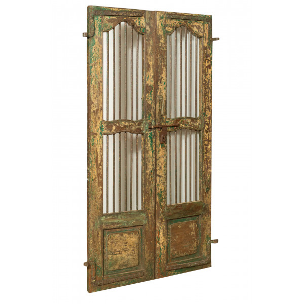 Porte Antique Avec Caillebotis En Bois De Teck Finement avec Caillebotis Bois Teck