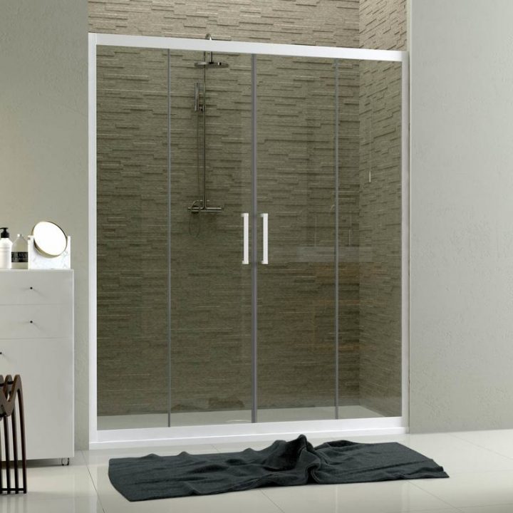 Porte De Douche En Pvc 120 Cm H190 Transparent Mod. Star 2 tout Porte De Douche Accordéon Pvc