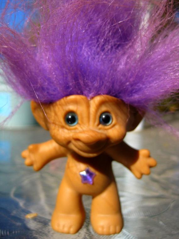 Purple Good Luck Troll Vintage Toy Doll Collectible concernant Luckytroll