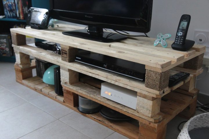 Tutoriel Diy Meuble Tv En Palettes Sous Notre Toit Avec pour Fabriquer Un Meuble Tv En Palette