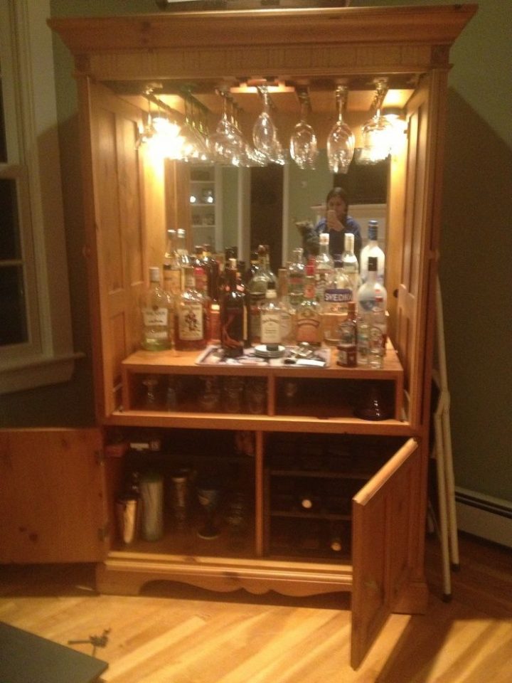 Tv Bar Cabinet | Refurbished Tv Armoire To Wine/Mini Bar concernant Meuble Mini Bar