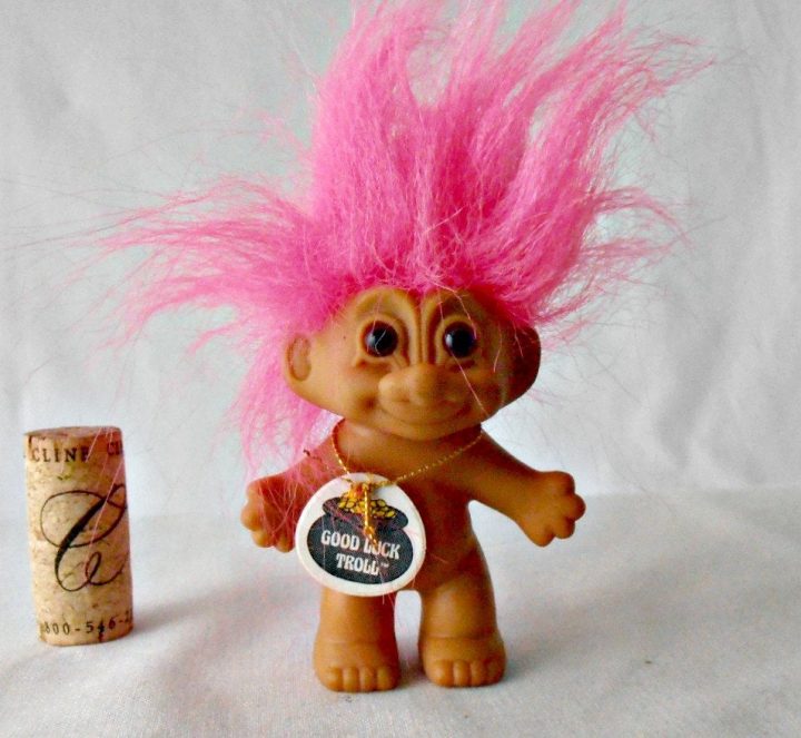 Vintage 1960'S Russ 3 Inch Troll Doll Good Luck Troll destiné Luckytroll