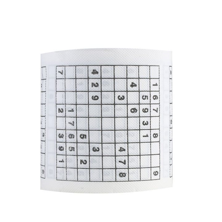 1 Rouleau 2 Plis Mode Nouveauté Nombre Drôle Sudoku pour Papier Toilette Sudoku