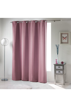 135 X 280 Cm 100% Polyester Rideau A Oeillets Rose – Tati.fr serapportantà Rideau Tati