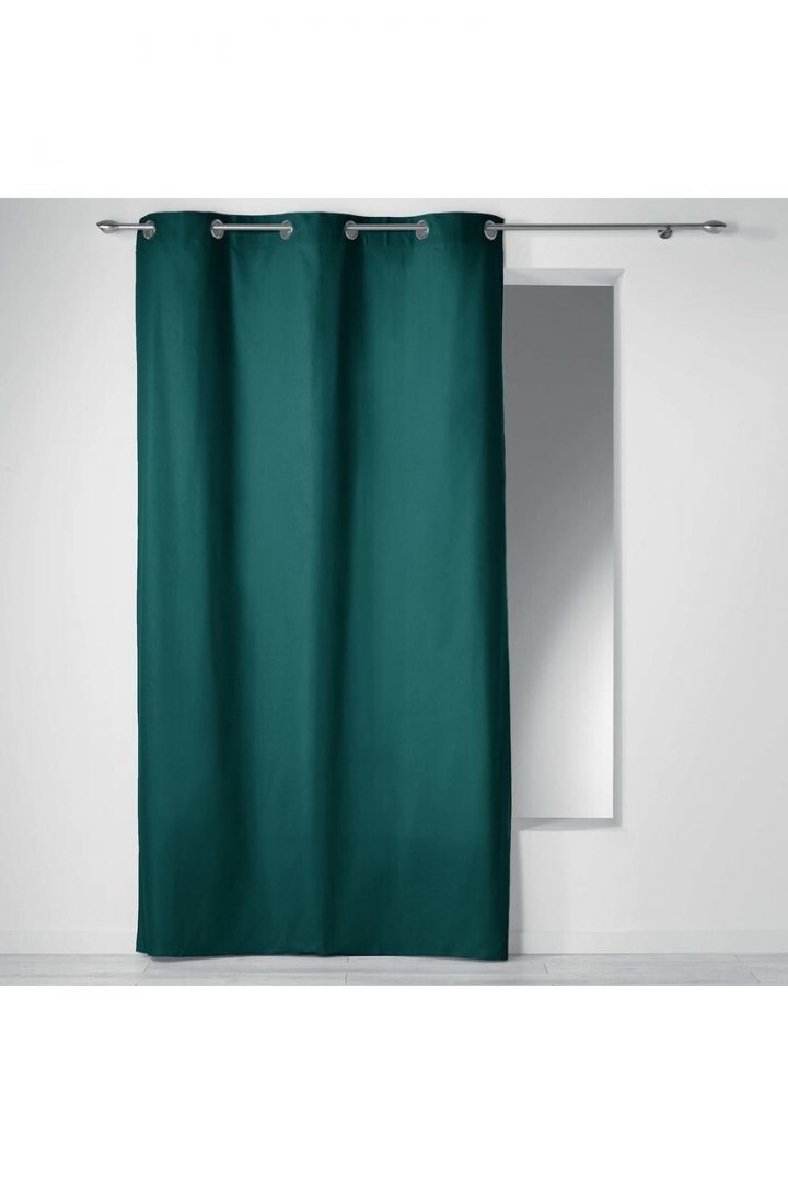 140 X 240 Cm 100% Coton Rideau A Oeillets Vert – Tati.fr dedans Rideau Tati