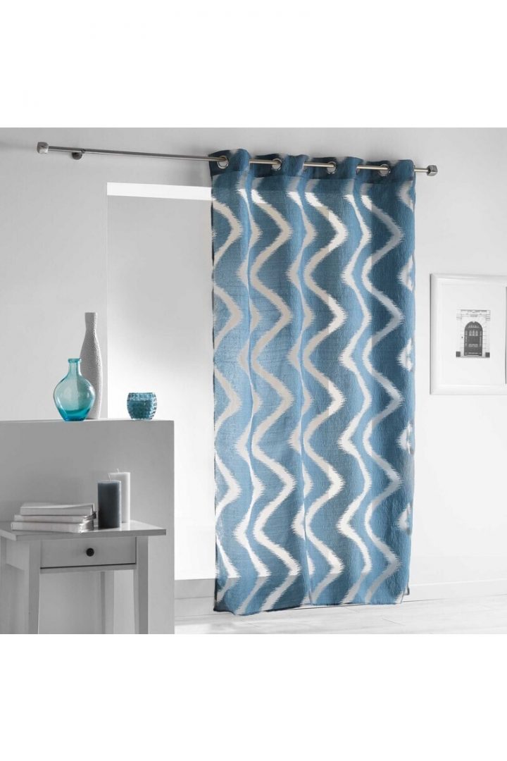 140 X 240 Cm 100% Polyester Panneau A Oeillets Bleu – Tati.fr encequiconcerne Rideaux Tati