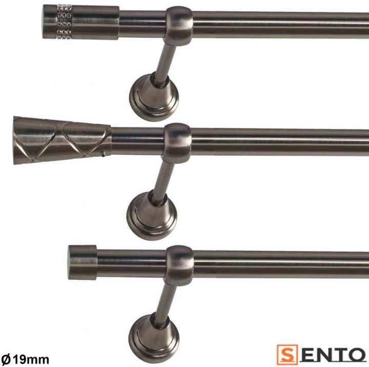 19Mm Métal Barre À Rideaux Tringle À Rideau 1-Läufig Inox avec Tringle A Rideau Inox