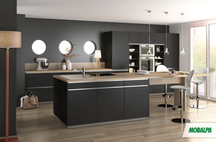 meuble bas cuisine gris anthracite