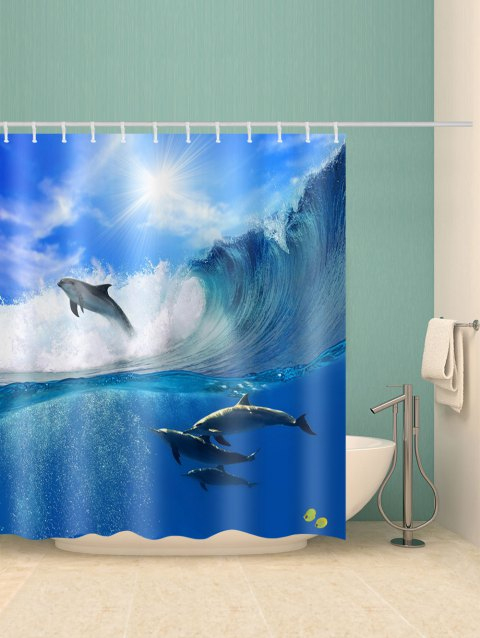 [62% Off] 2019 Rideau De Douche Imperméable Motif Dauphins serapportantà Rideau Ocean