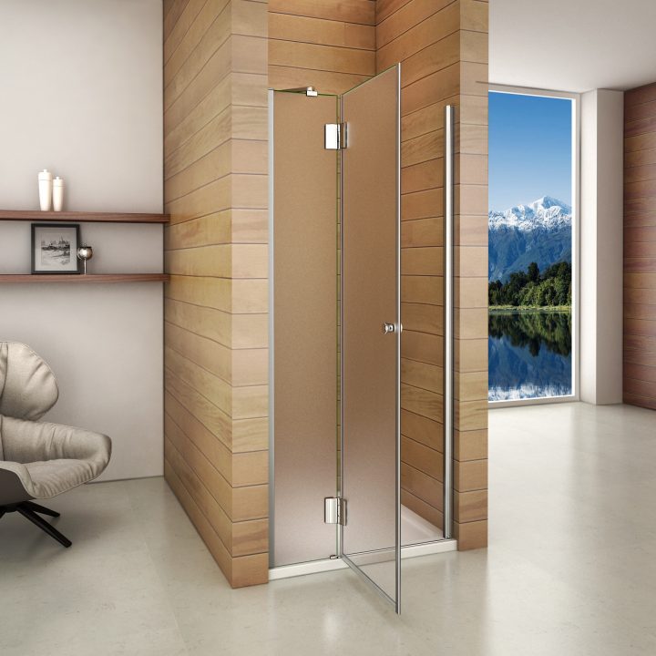 90X190Cm Porte De Douche À Charnière Paroi De Douche 8Mm avec Porte De Douche Ajustable