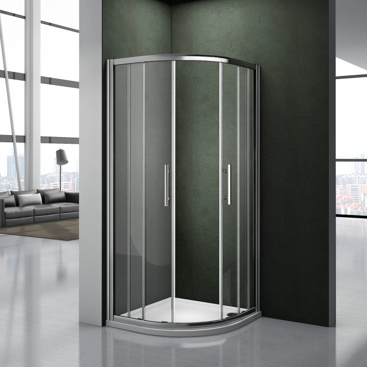 90X90X185Cm Paroi De Douche 1/4 De Cercle Anticalcaire intérieur Porte De Douche Ajustable