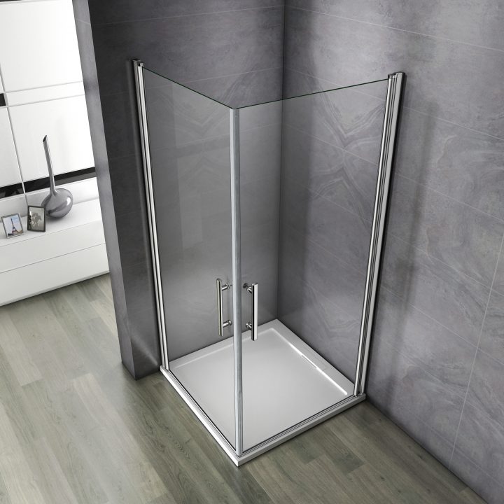 90X90X185Cm Porte De Douche Pivotante Pliante Cabine De concernant Paroi De Douche En L