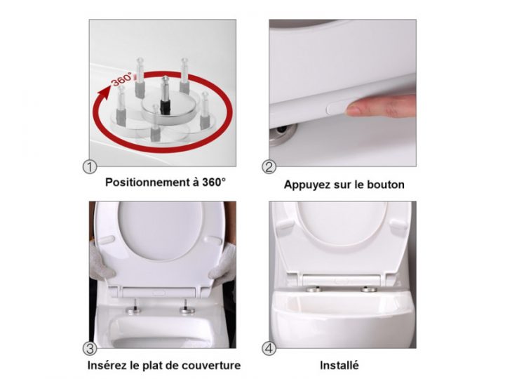 Abattant Wc Anti-Rayures Lunette De Toilette Avec Frein De encequiconcerne Lunettes De Toilettes