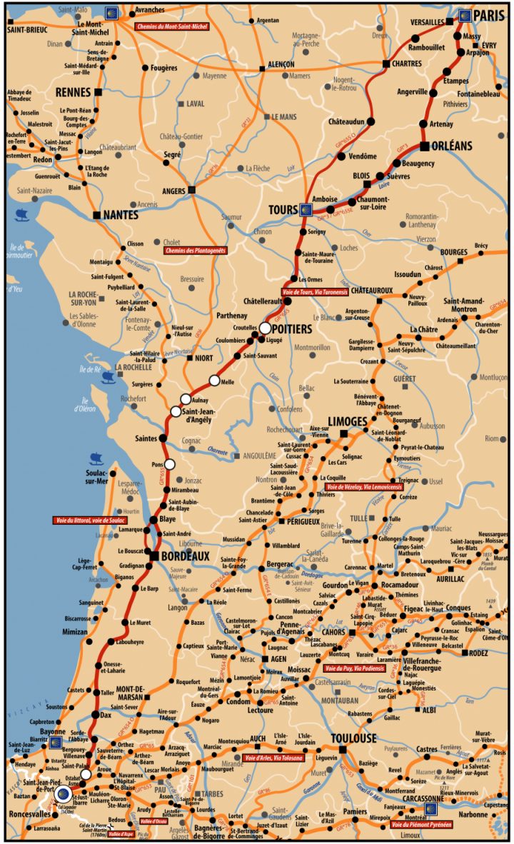 Acir – Itineraires | Acir Compostelle concernant Chemin De St Jacques De Compostelle Carte