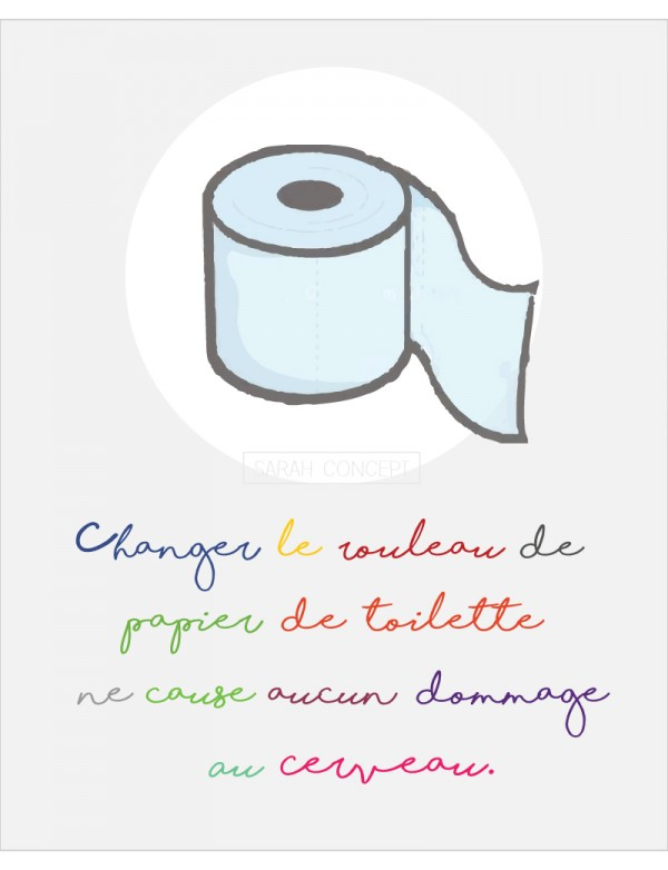 Affiche Digitale Changer Le Rouleau De Papier – Sarah Concept avec Changer Des Toilettes