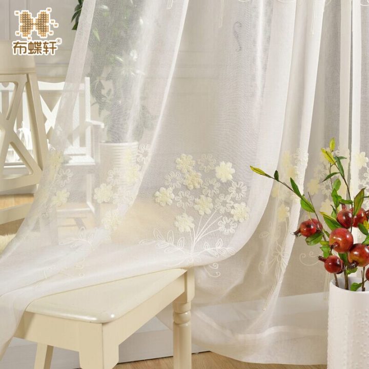 Aliexpress: Acheter Simple Blanc Brodé Gaze Tissu à Tissu Des Ursules Rideaux