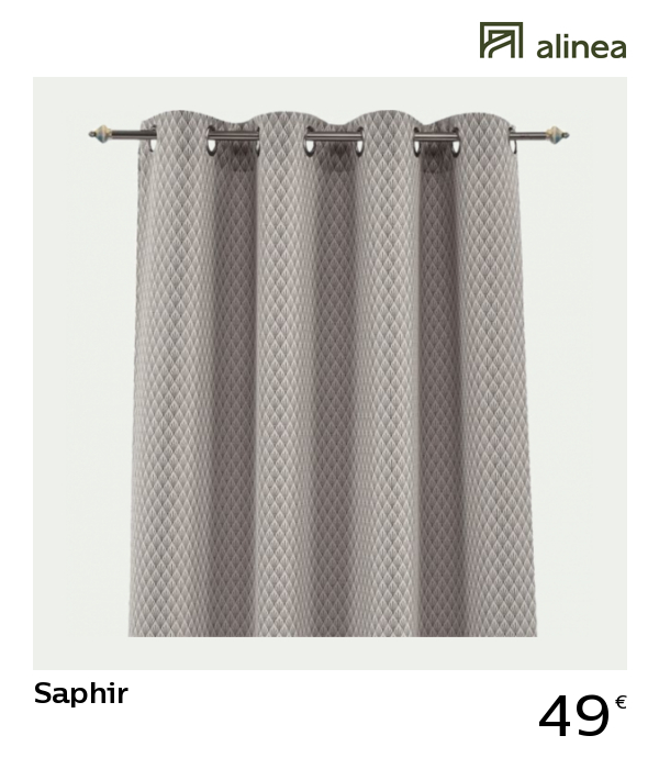 Alinea : Saphir Rideau À Œillets 140X250Cm Gris Textile encequiconcerne Rideau Voilage Alinea