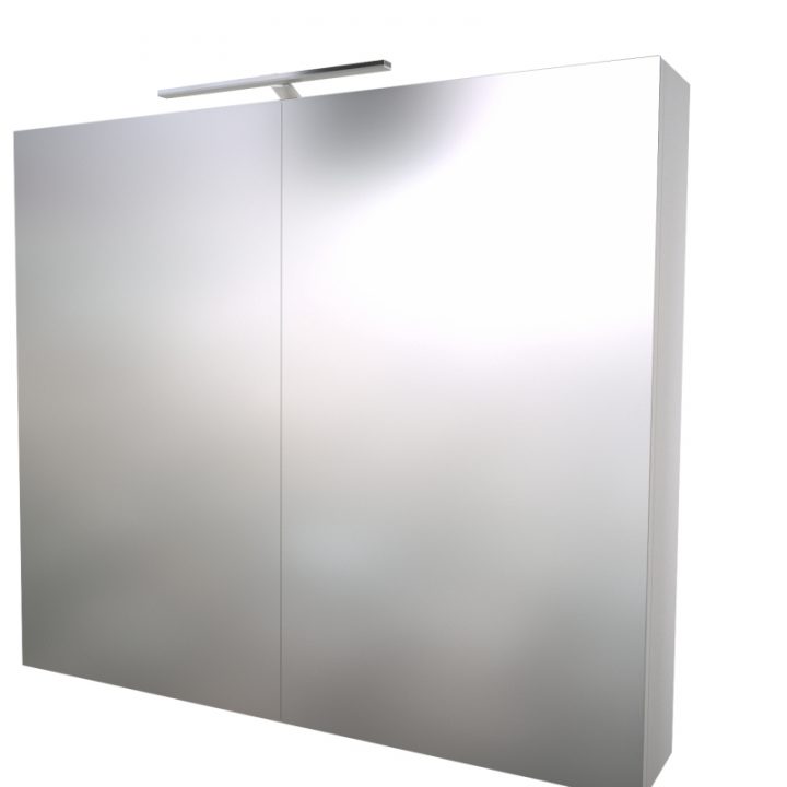 Armoire De Toilette Avec Éclairage Led Ip33, Décor Blanc avec Eclairage Pour Armoire De Toilette