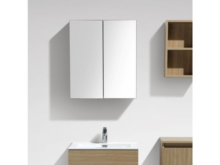 Armoire De Toilette Bloc-Miroir Siena Largeur 60 Cm Chêne serapportantà Largeur Toilette