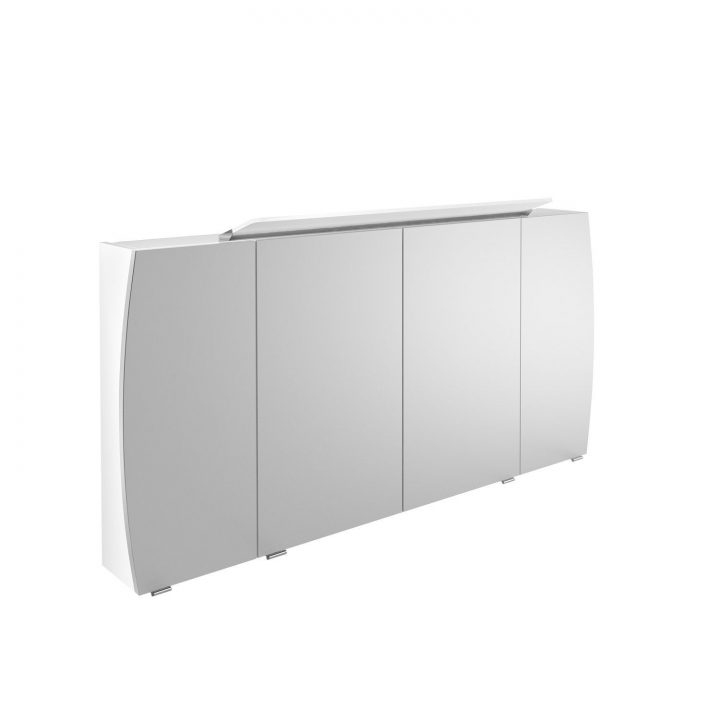 Armoire De Toilette Lumineuse L. 140 Cm, Blanc Image concernant Armoire De Toilettes