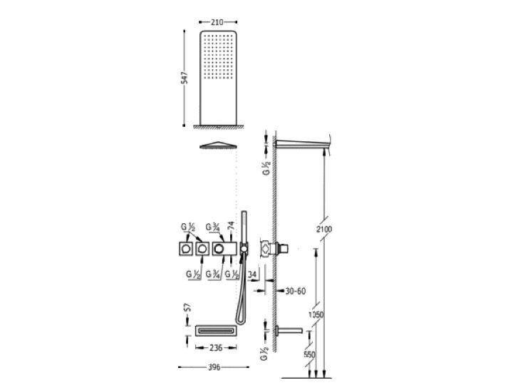 Bain De Douche Thermostatique Baignoire Encastré; Avec destiné Fermeture De Douche