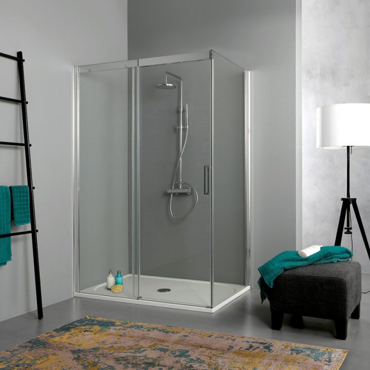 Box Doccia 70X130 Moderno Scorrevole Con Parete Fissa | Kv serapportantà Cabine De Douche Hauteur 185